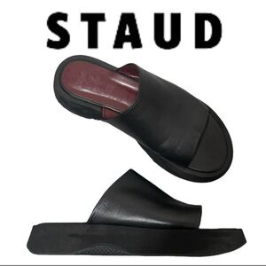 STAUD Black Alpine Leather Sandals - Sz. 38! Great Condition. • $350 Retail